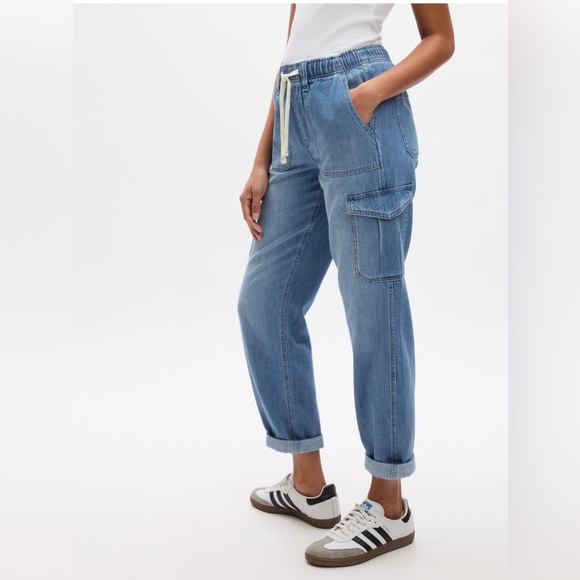 NWT GAP Easy Denim Cargo Joggers - Picture 3 of 5